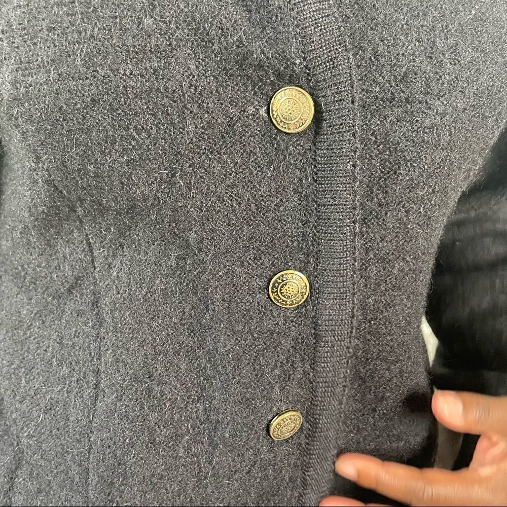 Vintage Tally Ho Wool Tailored Cardigan with Gold statement buttons - Picture 8 of 15